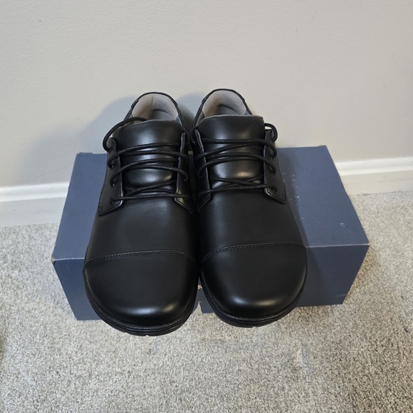 Lems Nine2Five Men's Black Leather Oxford Shoes Size M 11 / W 12.5 New In Box - Picture 3 of 9